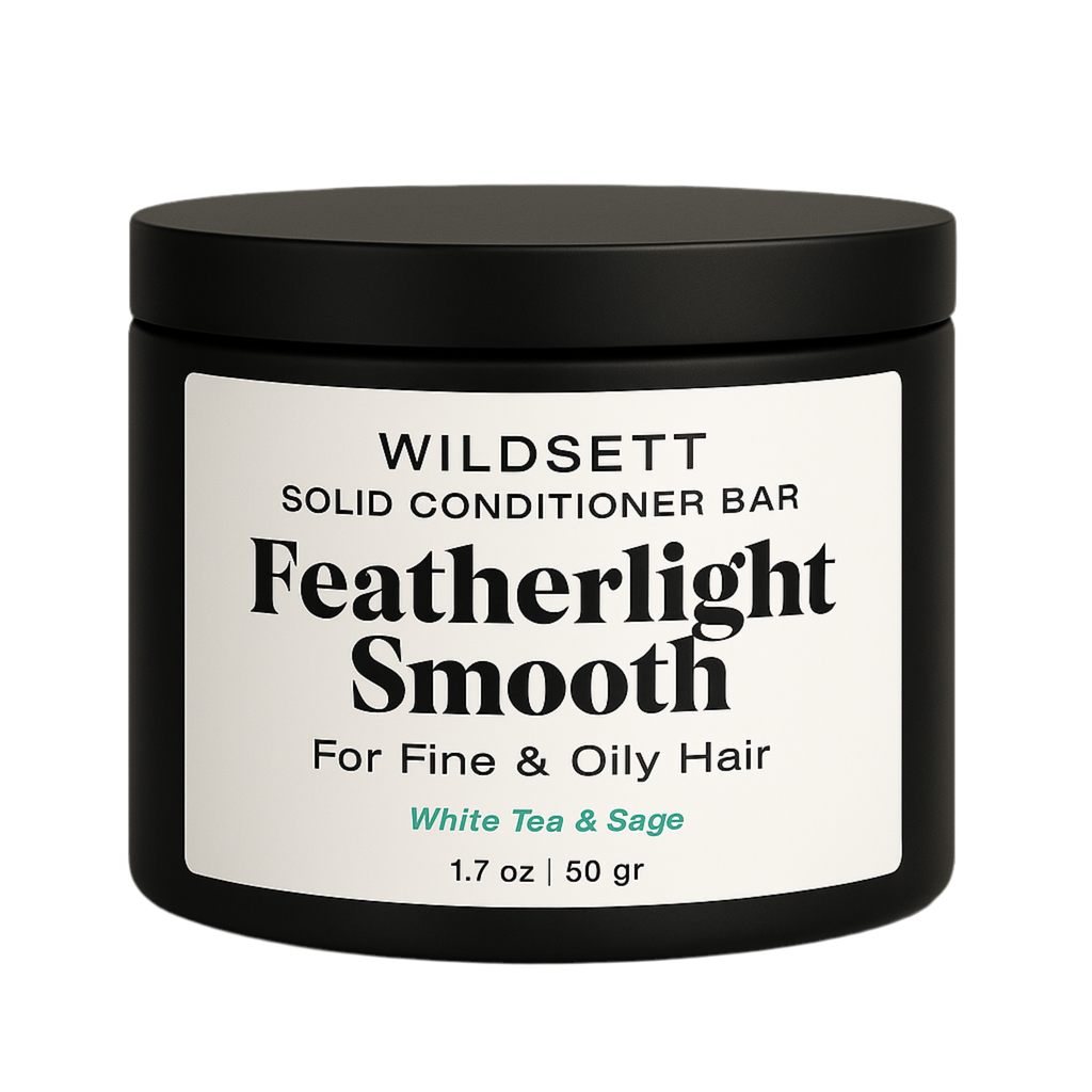 A weightless conditioner bar crafted to deliver softness, shine, and scalp balance—without buildup.
Formulated with BTMS-25, babassu oil, witch hazel, and plant-based humectants, this bar detangles and hydrates while keeping roots light and refreshed.
Perfect for daily or frequent use on fine, flat, or oily-prone hair.