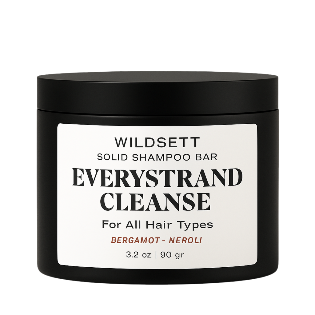 Everystrand Cleanse is a creamy, coconut-based solid shampoo made for all hair types—straight, wavy, curly, fine, or thick. With a lush, low-lather formula powered by kokum butter, and jojoba oil, it gently lifts buildup while keeping your scalp and strands balanced, soft, and never stripped.