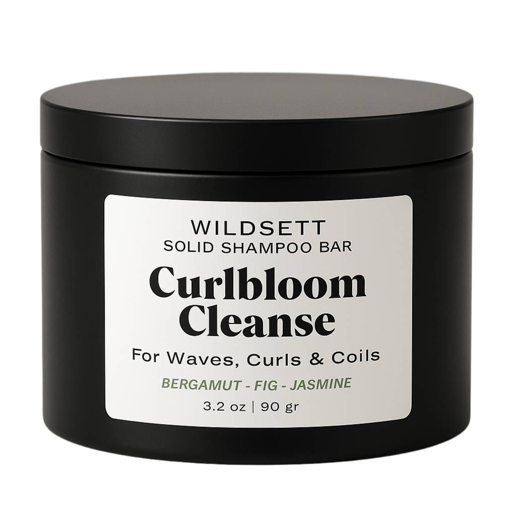 Curlbloom Cleanse gently lifts buildup while preserving natural oils and enhancing curl shape. This pH-balanced bar blends babassu oil, murumuru butter, aloe, and panthenol to hydrate the scalp and soften strands—leaving waves, curls, and coils bouncy, defined, and refreshed.