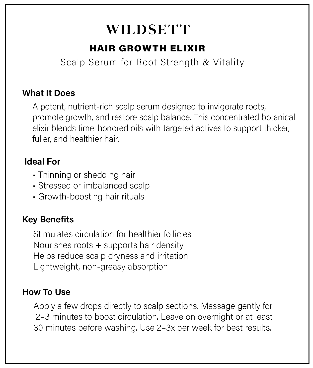 Hair Growth Elixir – Botanical Scalp Serum for Thinning Hair
