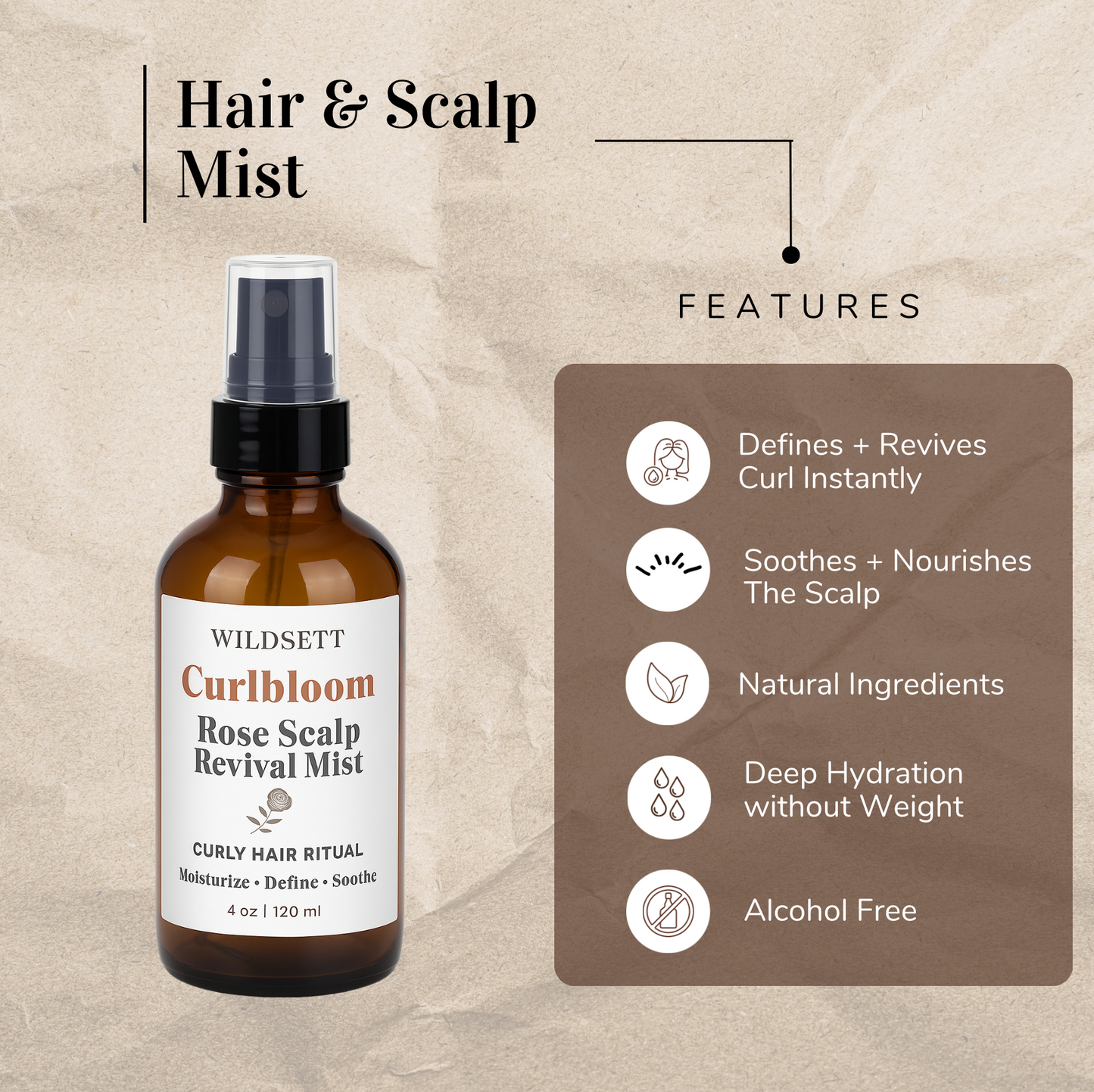 A botanical scalp tonic to calm, hydrate, and awaken hair roots. Infused with organic rose hydrosol, aloe vera, and rosemary to promote balance, softness, and strength, this silicone-free formula delivers moisture and slip without frizz or buildup. Perfect for curly, coily, or wavy textures that crave balance, bounce, and root nourishment.