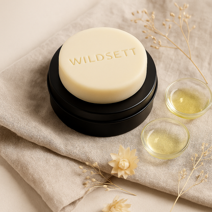 A solid conditioner that melts on contact—designed to hydrate, detangle, and smooth every strand without weight.

Formulated with jojoba, babassu oil, and plant-based BTMS, this bar delivers a light, rinse-clean finish while restoring softness and shine. Ideal for all hair textures, including color-treated, fine, or frizz-prone hair.