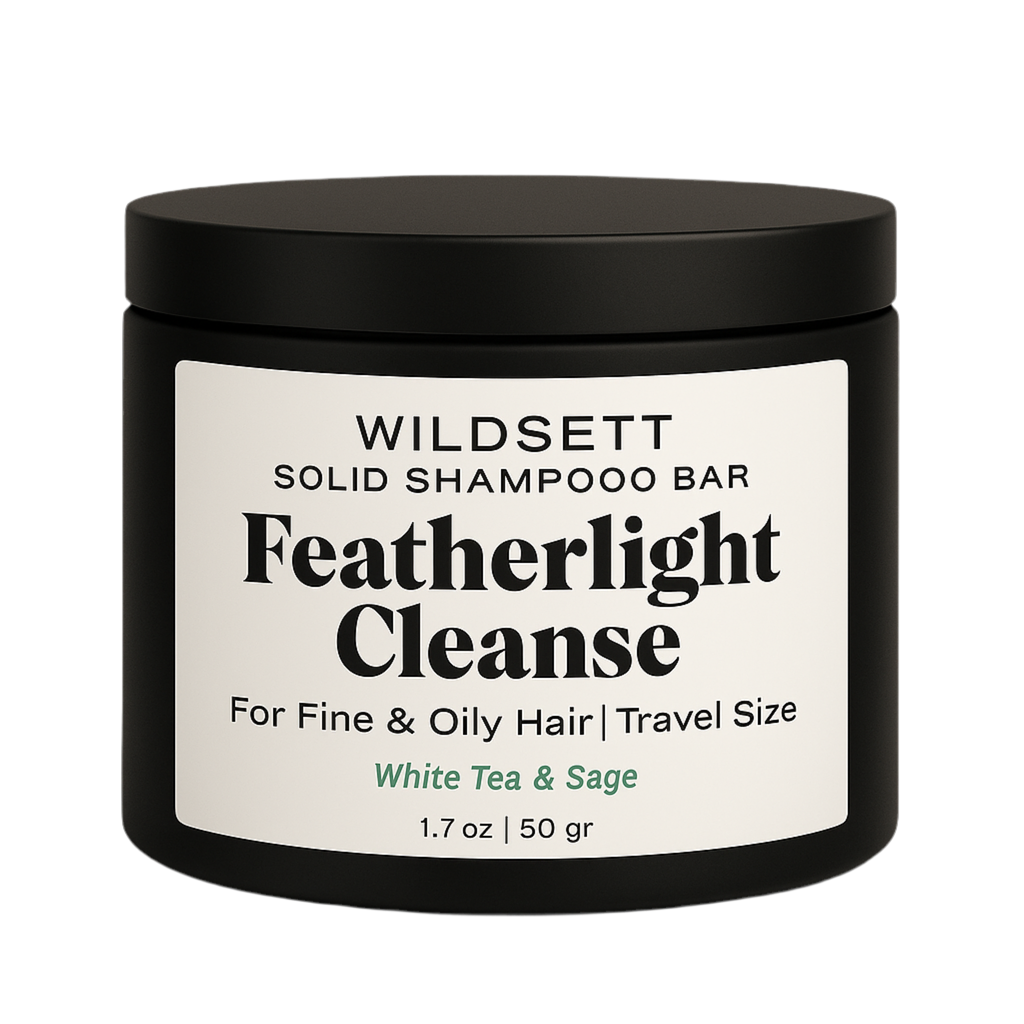 Featherlight Cleanse gently removes excess oil and buildup without stripping your scalp. Formulated with kaolin clay, witch hazel extract, and coconut-based cleansers, this pH-balanced bar boosts volume, soothes irritation, and leaves hair light, shiny, and clean.

Perfect for fine, flat, or oily-prone hair types.