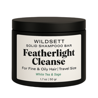 Featherlight Cleanse gently removes excess oil and buildup without stripping your scalp. Formulated with kaolin clay, witch hazel extract, and coconut-based cleansers, this pH-balanced bar boosts volume, soothes irritation, and leaves hair light, shiny, and clean.

Perfect for fine, flat, or oily-prone hair types.