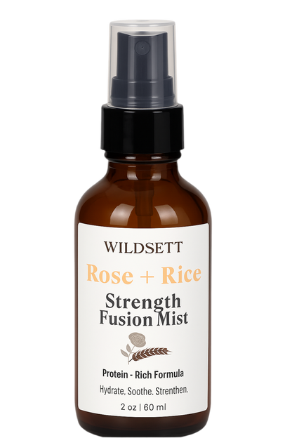 Rose Rice Strength delivers essential plant-based proteins and scalp-balancing botanicals in a weightless veil—designed to restore resilience, enhance shine, and awaken the senses.

Perfect for weak, thinning, or stressed-out hair, this daily ritual supports scalp vitality and hair health across all textures and types.