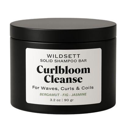 Curlbloom Cleanse gently lifts buildup while preserving natural oils and enhancing curl shape. This pH-balanced bar blends babassu oil, murumuru butter, aloe, and panthenol to hydrate the scalp and soften strands—leaving waves, curls, and coils bouncy, defined, and refreshed.