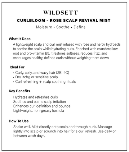 Curlbloom – Rose Scalp | Hair Revival Botanical Mist for Curly Hair