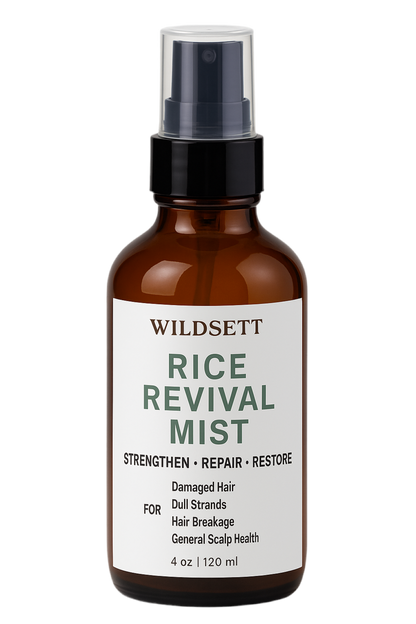 Rice Revival Mist strengthens delicate, damaged, or thinning hair with the power of fermented rice water, quinoa protein, and provitamin B5—reducing breakage and encouraging thicker, healthier-looking strands. This alcohol-free formula blends soothing aloe and moisture-locking glycerin to restore softness without heaviness or buildup.