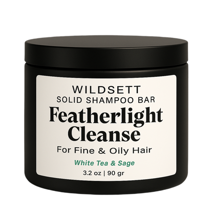Featherlight Cleanse gently removes excess oil and buildup without stripping your scalp. Formulated with kaolin clay, witch hazel extract, and coconut-based cleansers, this pH-balanced bar boosts volume, soothes irritation, and leaves hair light, shiny, and clean.

Perfect for fine, flat, or oily-prone hair types.