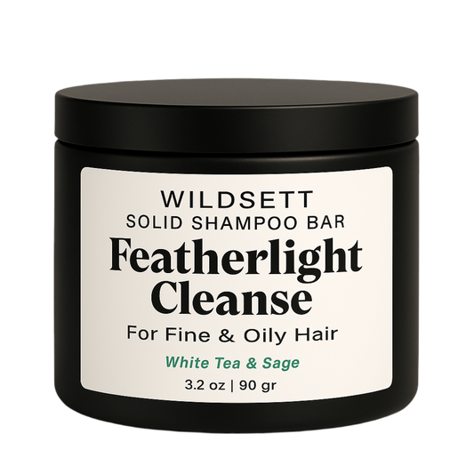 Featherlight Cleanse gently removes excess oil and buildup without stripping your scalp. Formulated with kaolin clay, witch hazel extract, and coconut-based cleansers, this pH-balanced bar boosts volume, soothes irritation, and leaves hair light, shiny, and clean.

Perfect for fine, flat, or oily-prone hair types.