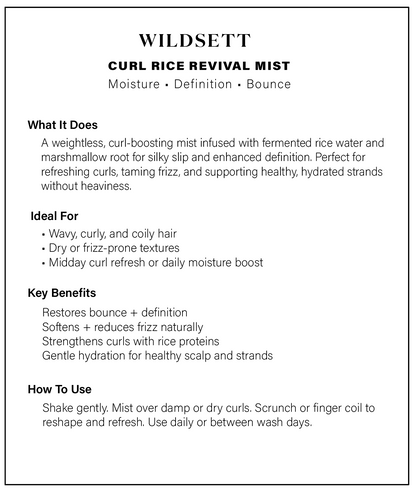 Curl Rice Mist – Fermented Rice Water Botanical Mist for Curly Hair