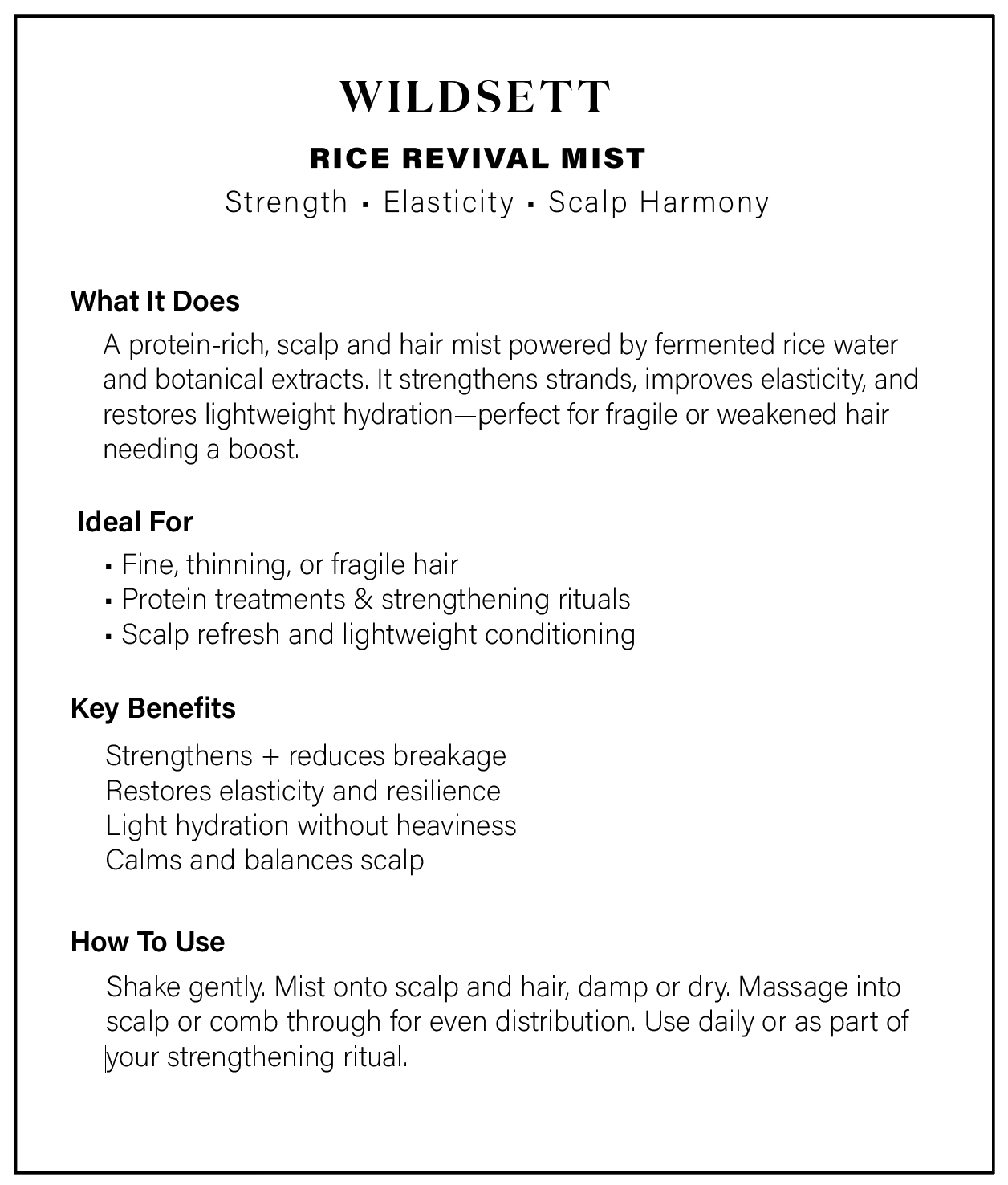 Rice Revival Mist – Fermented Rice Water Hair Treatment for Repair & Growth