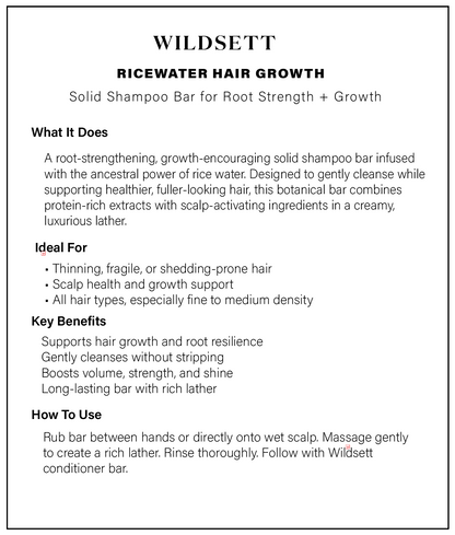 Ricewater Hair Growth – Fermented Rice Botanical Shampoo Bar for Stronger Hair