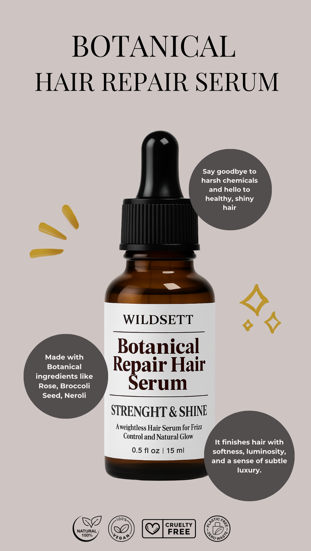 This plant-based serum is a weightless blend of broccoli seed, squalane, and argan oil—crafted to smooth frizz, seal split ends, and deliver a light-reflecting glow without grease or buildup.

Infused with a whisper of rose and neroli, it finishes hair with softness, luminosity, and a sense of subtle luxury. Perfect for damp or dry hair, it enhances the health and shine of every strand while protecting against daily stress.