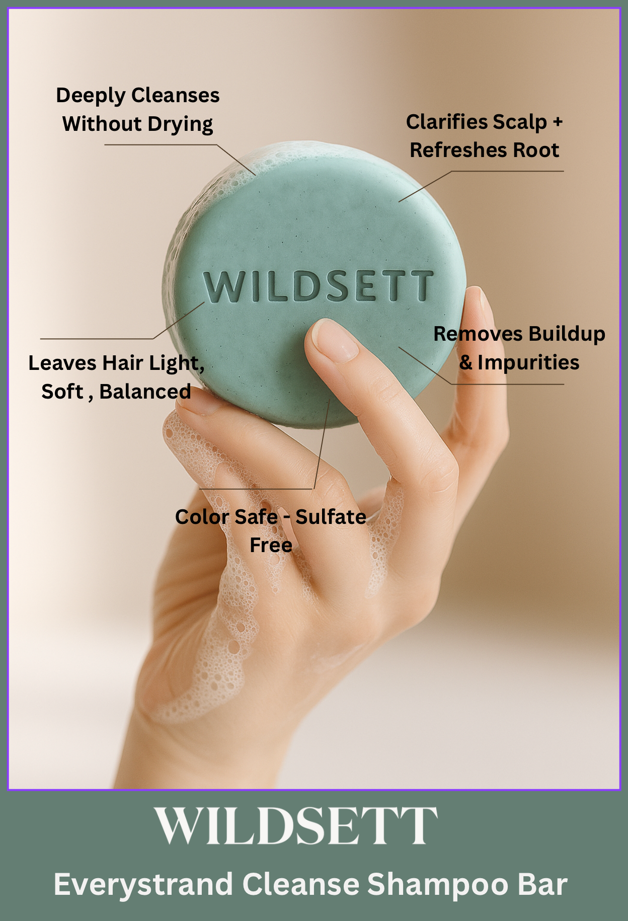 Everystrand Cleanse is a creamy, coconut-based solid shampoo made for all hair types—straight, wavy, curly, fine, or thick. With a lush, low-lather formula powered by kokum butter, and jojoba oil, it gently lifts buildup while keeping your scalp and strands balanced, soft, and never stripped.