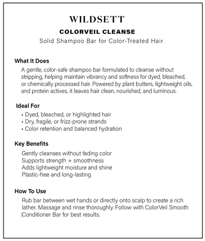 Colorveil Cleanse – Botanical Solid Shampoo Bar for Color-Treated Hair