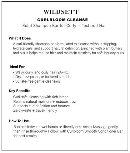 Curlbloom Cleanse – Botanical Solid Shampoo Bar for Curly Hair