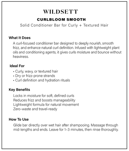 Curlbloom Smooth – Botanical Solid Conditioner Bar for Curly Hair