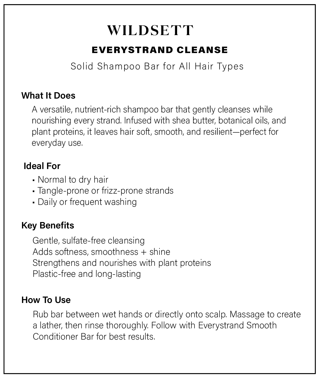 Everystrand Cleanse – Botanical Solid Shampoo Bar for All Hair Types